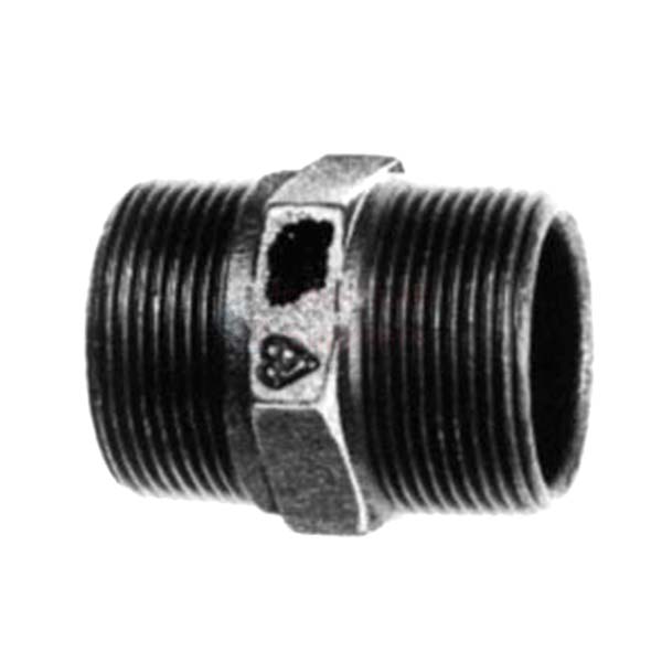 Nipple, Taper mthd, Hex, GI., 14 Bar